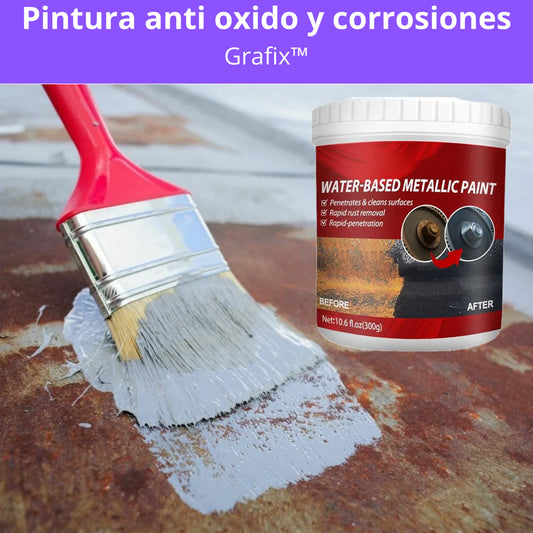 Grafix™ - 2X1 Pintura anti oxido y corrosiones + brocha Gratis